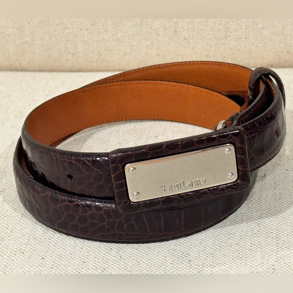 New Ralph Lauren Women’s Dark Brown Leather Belt S/M